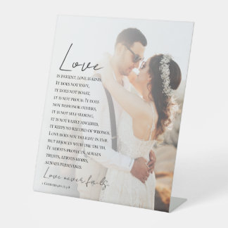 Signe De Table L'amour est patient Bible chrétienne Mariage photo
