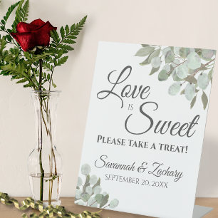 Signe De Table L'amour est sucré Prenez un soin Eucalyptus & verd