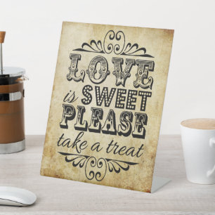 Signe De Table L'Amour Est Un Mariage Sucré Vintage Treat
