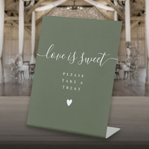 Signe De Table L'Amour Vert Olive Est Doux Prendre Une Treat Favo