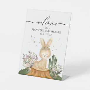Signe De Table Lapin de garenne de bienvenue pour bébé Shower