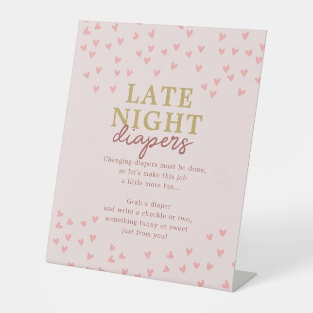 Signe De Table Late Nuit Debout Petite Amoureuse Coeurs Fille (Recto)