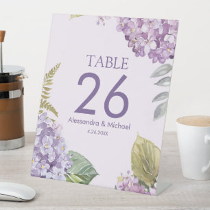 Signe De Table Lavender Hydrangea Fleurs & Fern Leave Mariage