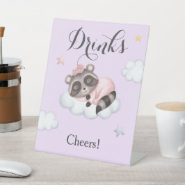 Signe De Table Lavender Raccoon Baby shower animal Boissons