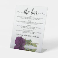 Le Bar - Plum Purple Rose Boissons Menu Mariage