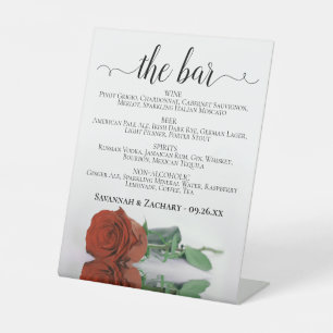 Signe De Table Le Bar - Rust Orange Rose Boissons Menu Mariage