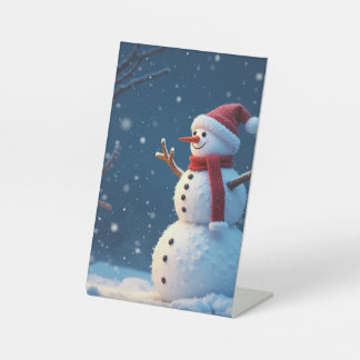 Signe De Table Le bonhomme de neige de Noël