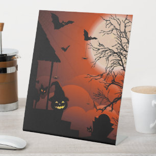 Signe De Table Le cauchemar de la lune sanglante d'Halloween