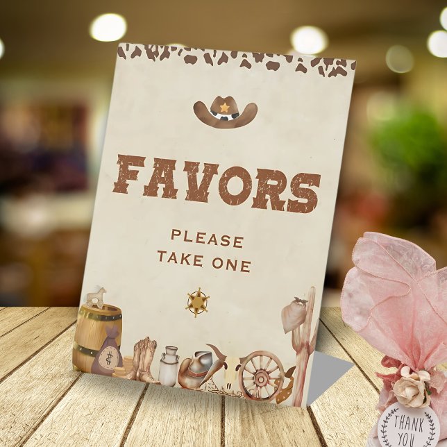 Signe De Table Le Merci de Baby shower petit cowboy occidental es (Créateur téléchargé)