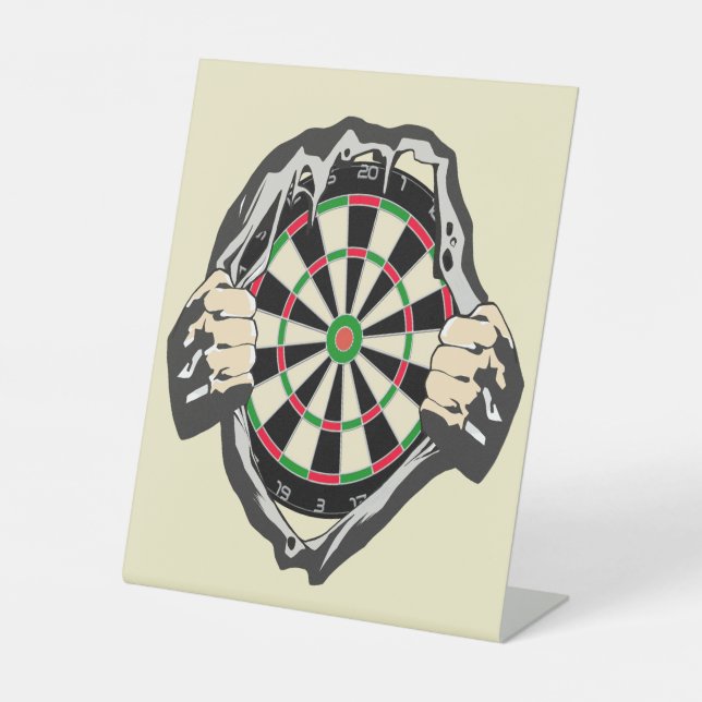Signe De Table Le tableau de fléchettes sur votre poitrine ! (Recto)