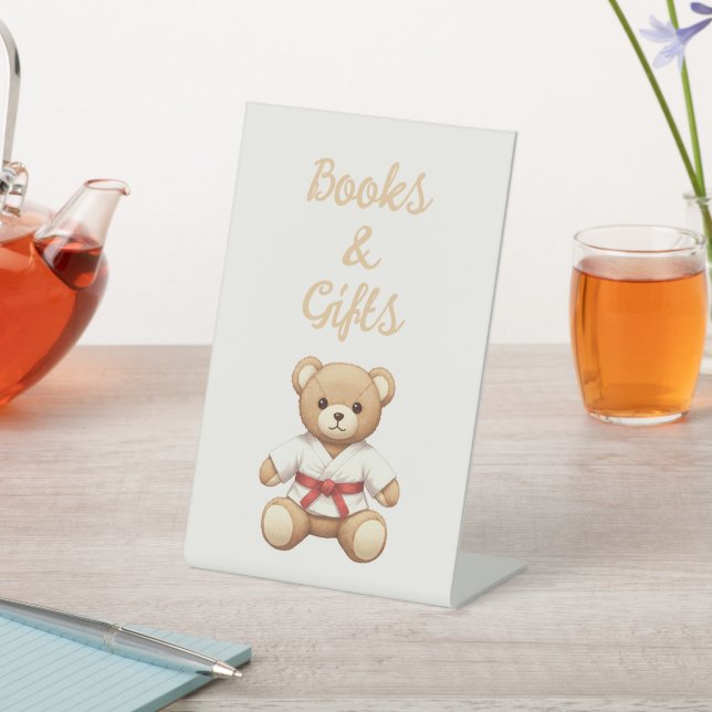 Signe De Table Legendary Red Belt Judo Bear – Baby Shower (In SItu)