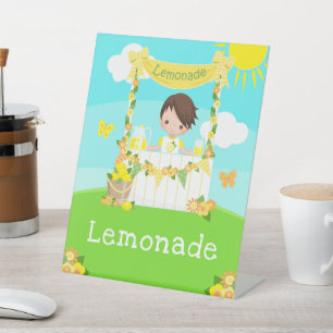 Signe De Table Lemonade Stand Birthday Brown Hair Boy