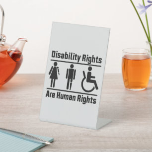 Signe De Table Les droits des personnes handicapées sont Carrés d