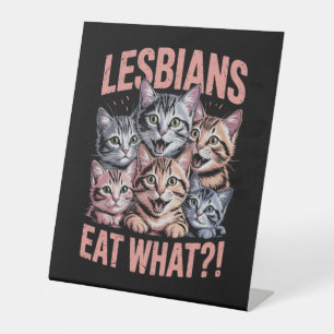 Signe De Table Les lesbiennes mangent ce chat drôle Lesbienne LGB