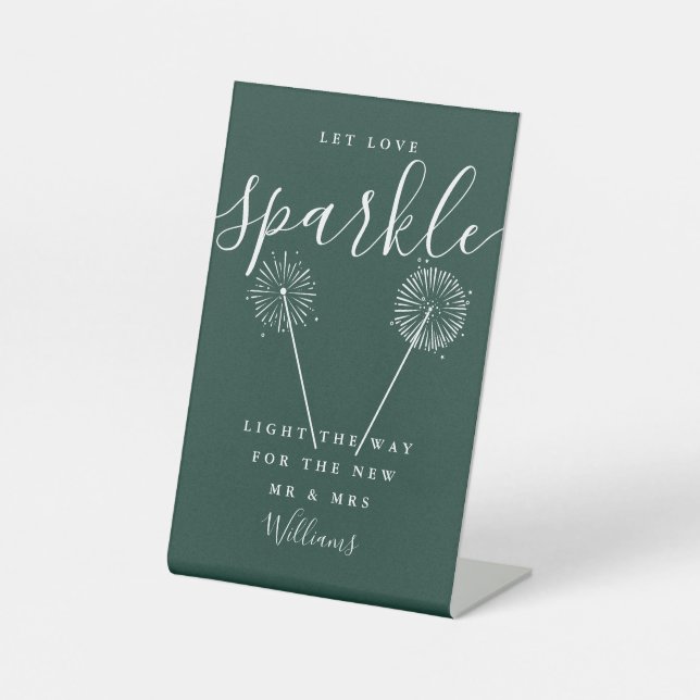 Signe De Table Let Love Sparkle Emerald Green Signature Script (Recto)