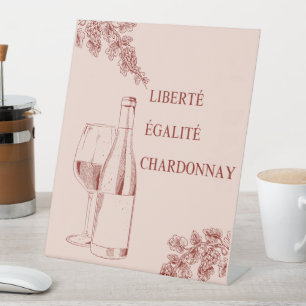 Signe De Table Liberté Égalité Chardonnay Drôle Illustration de v