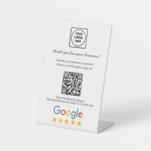 Signe De Table Lien QR de révision Google Affichage Moderne