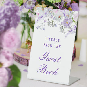 Signe De Table Lilac Flowers Livre d'or