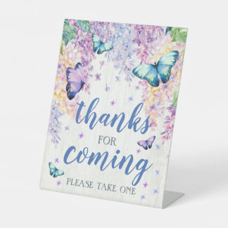 Signe De Table Lilac & Papillon Merci pour le clignotant