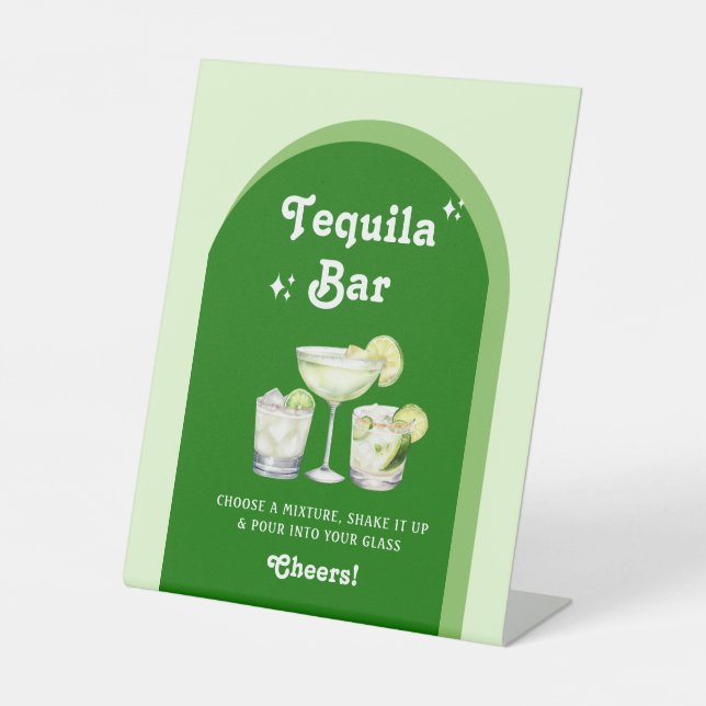 Signe De Table Lime Green Citrus Retro Tequila Bar (Recto)
