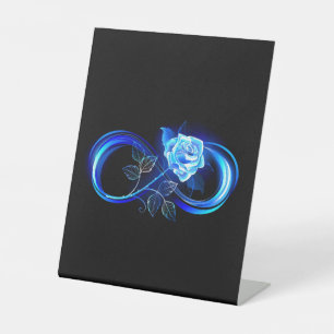 Signe De Table L'infini lumineux avec une rose bleue