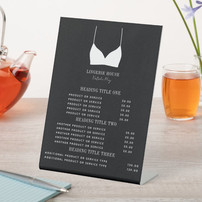 Signe De Table Lingerie Boutique Logo Prix & Services (In SItu)