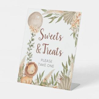 Signe De Table Lion Boho pampas Grass Sweets & Treats sign