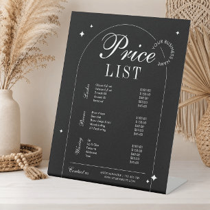 Signe De Table Liste de Prix de Beauté Vintage Moderne Minimalist