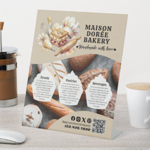 Signe De Table Liste de prix des desserts sucrés du chef pâtissie