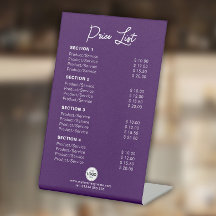Liste de prix des produits/services personnalisés