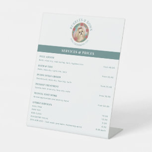 Signe De Table Liste de prix du salon de toilettage pour Shih Tzu