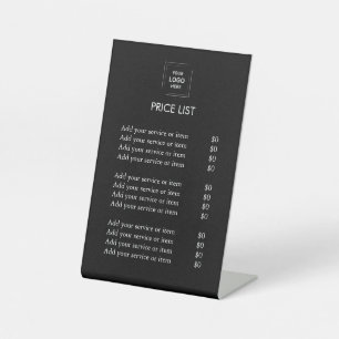 Signe De Table Liste de prix Enseigne de piédestal moderne avec