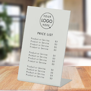 Signe De Table Liste de prix Grey Logo Business Modern