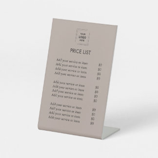 Signe De Table Liste de prix | Logo d'entreprise Moderne couleur 