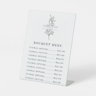 Signe De Table Liste des prix des floristes dessinés à la main