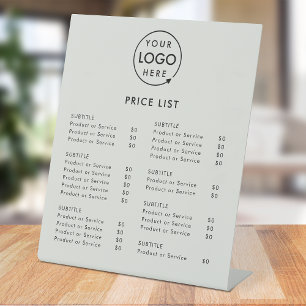 Signe De Table Liste des prix du logo Gray Business Moderne Min
