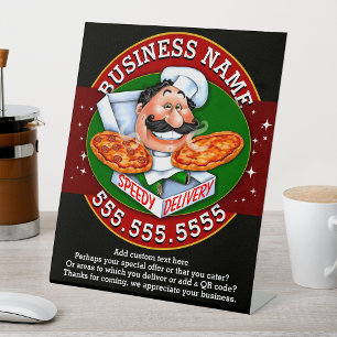 Signe De Table Livraison de pizza Pizzeria Business Personnalisab