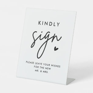 Signe De Table Livre d'hôtes Mariage moderne blanc Symbole