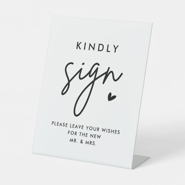 Signe De Table Livre d'hôtes Mariage moderne blanc Symbole (Recto)