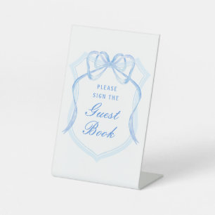 Signe De Table Livre d'invité de la crête de mât bleu clair
