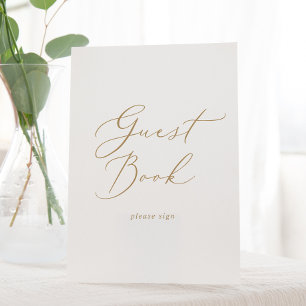 Signe De Table Livre d'invité Mariage de calligraphie or Delicic