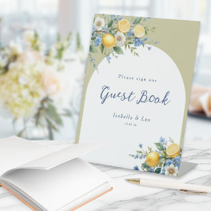 Signe De Table Livre d'or de mariage aux citrons méditerranéens
