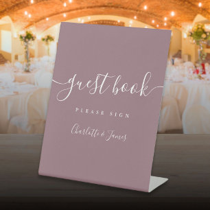 Signe De Table Livre d'or de signature mauve