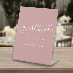 Signe De Table Livre d'or de signature Rose Poussiéreuse