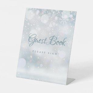 Signe De Table Livre d'or Flocons de Neige Hivernaux