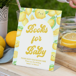 Signe De Table Livres en Baby shower citron pour bébé