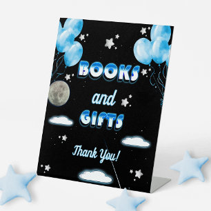 Signe De Table Livres et cadeaux Ballons Bleus Baby shower Galaxy