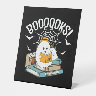 Signe De Table Livres Ghost Lire Livres Halloween Drôle Lecture