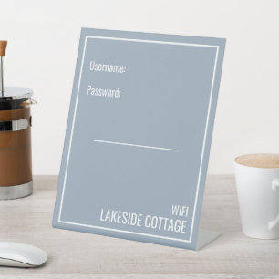Signe De Table Location minimaliste Moderne Bleue Wifi