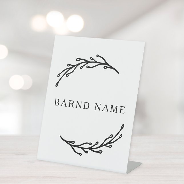 Signe De Table Logo d'affaires botanique élégant (Créateur téléchargé)